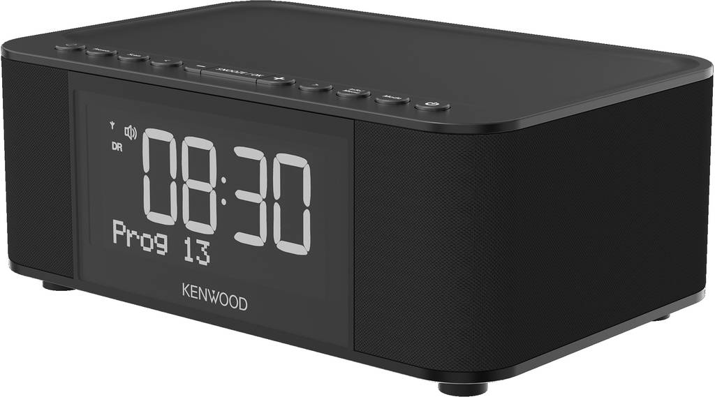 KENWOOD CR-ST40DAB-B - Rádiobudík, velký displej, DAB+/Bluetooth/USB, možnost napájení mobilu v pohotovostním stavu, zvuk 6 W, černý